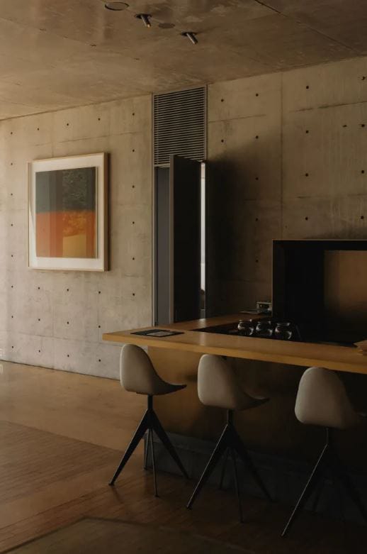 Living Room with Concrete